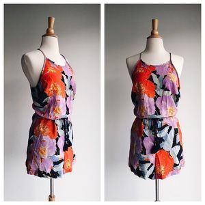 LOFT Floral Jumpsuit in Red and Purple